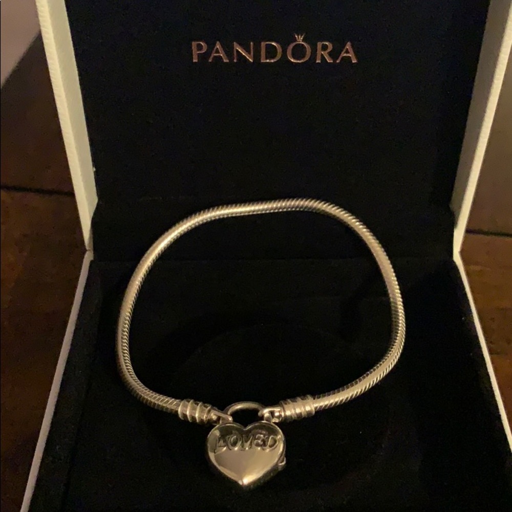 Silver Padlock Bracelet - You Are Loved Heart
